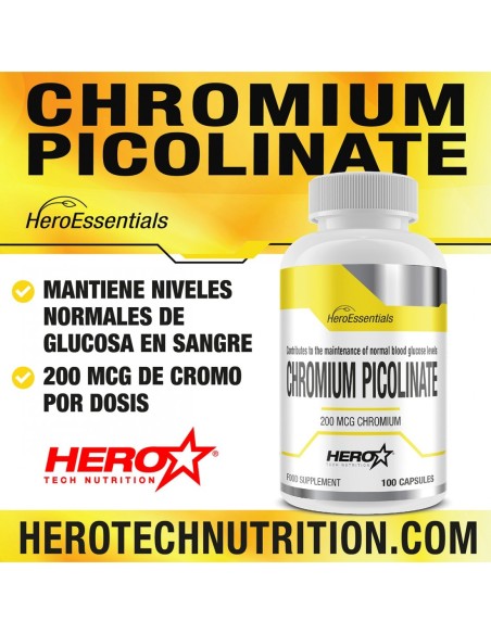 CHROMIUM PICOLINATE CROMO PICOLINATE HERO TECH NUTRITION herotechnutrition
