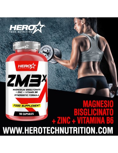 ZM3X ZINC MAGNESIO B6 HERO TECH NUTRITION herotechnutrition