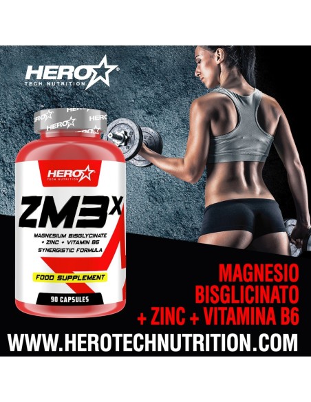 ZM3X ZINC MAGNESIO B6 HERO TECH NUTRITION herotechnutrition
