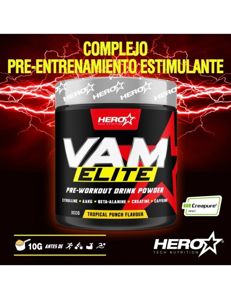 VAM ELITE  HERO TECH NUTRITION - PRE-ENTRENAMIENTO ESTIMULANTE