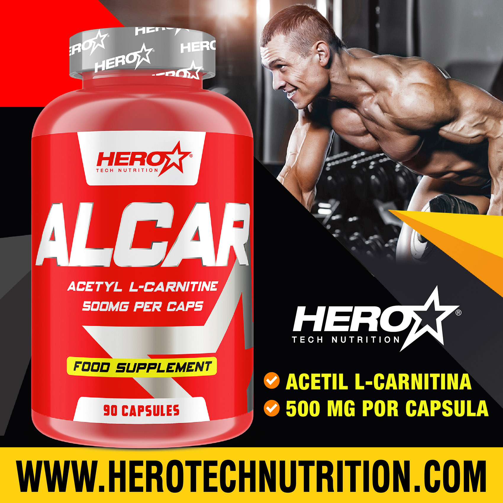 ALCAR ACETIL CARNITINA HERO TECH NUTRITION herotechnutrition
