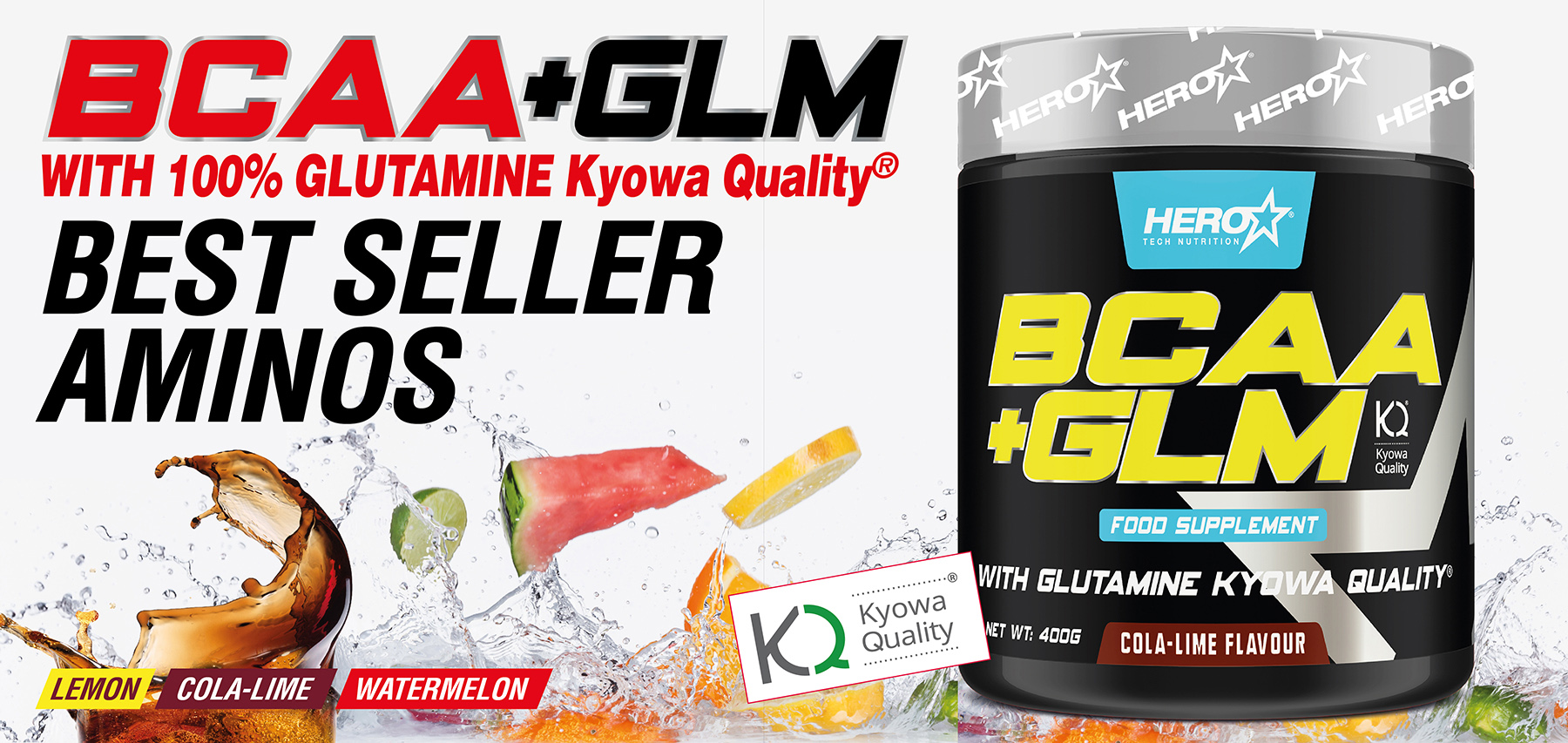 BCAA GLM AMINO ACIDS GLUTAMINE HERO TECH NUTRITION herotechnutrition
