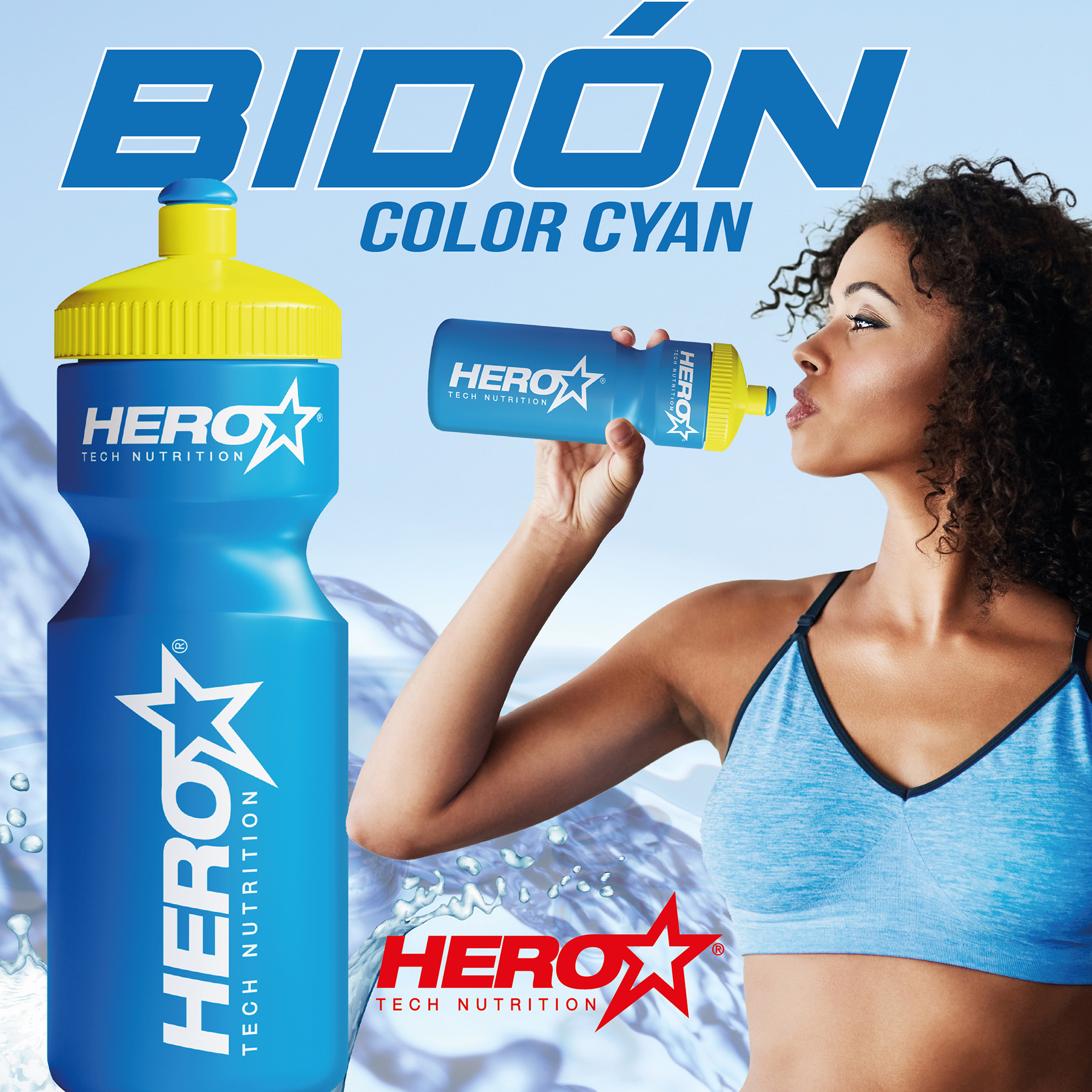 BIDÓN 750 ML CYAN - HERO TECH NUTRITION herotechnutrition