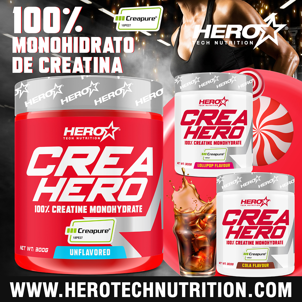 CREAHERO CREATINA CREAPURE - HERO TECH NUTRITION herotechnutrition