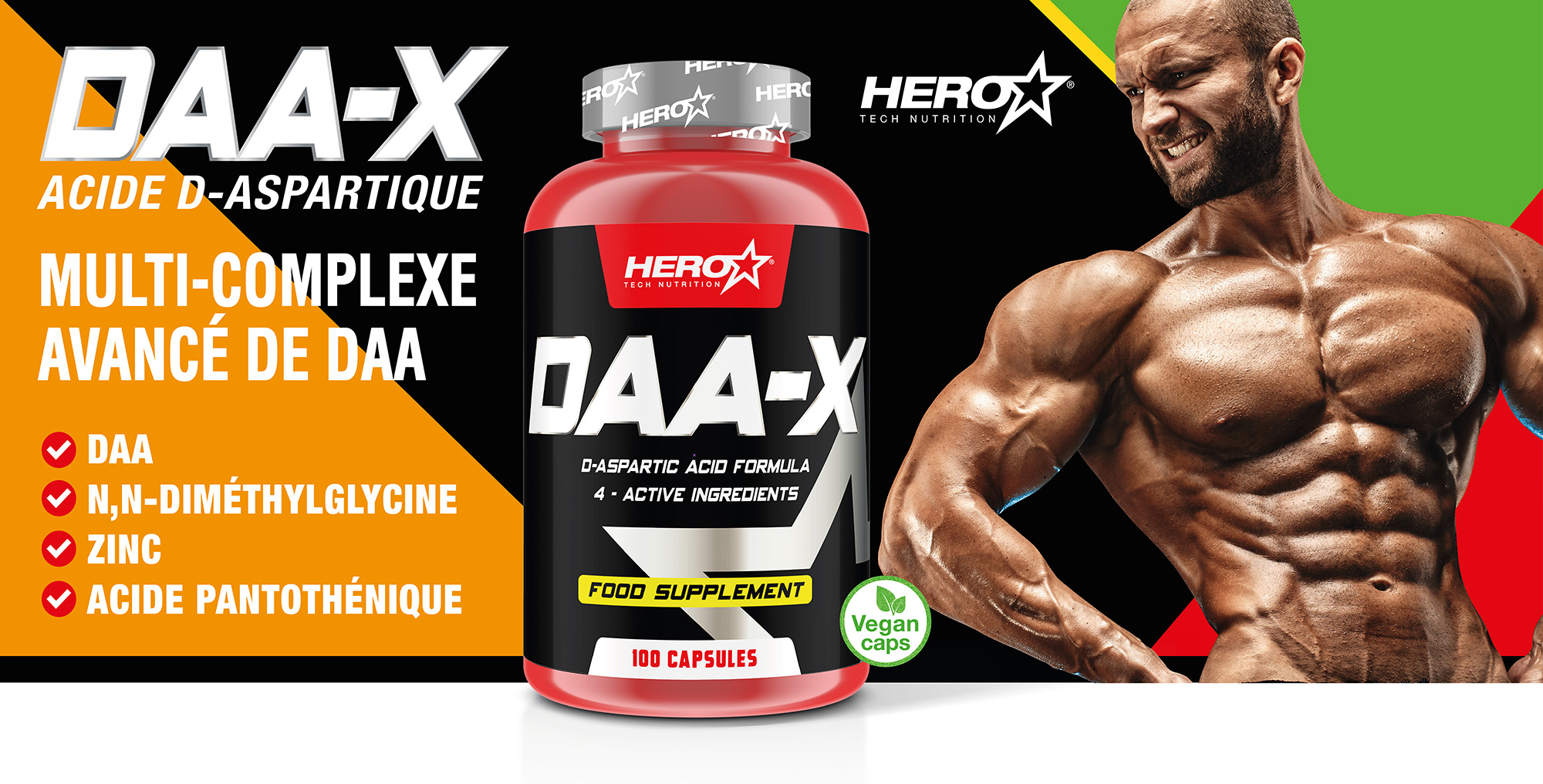 DAA-X ACID ASPARTIC HERO TECH NUTRITION tiredness fatigue
