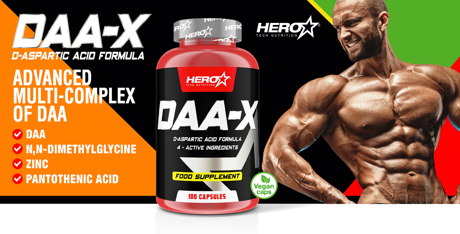 DAA-X ACID ASPARTIC HERO TECH NUTRITION tiredness fatigue