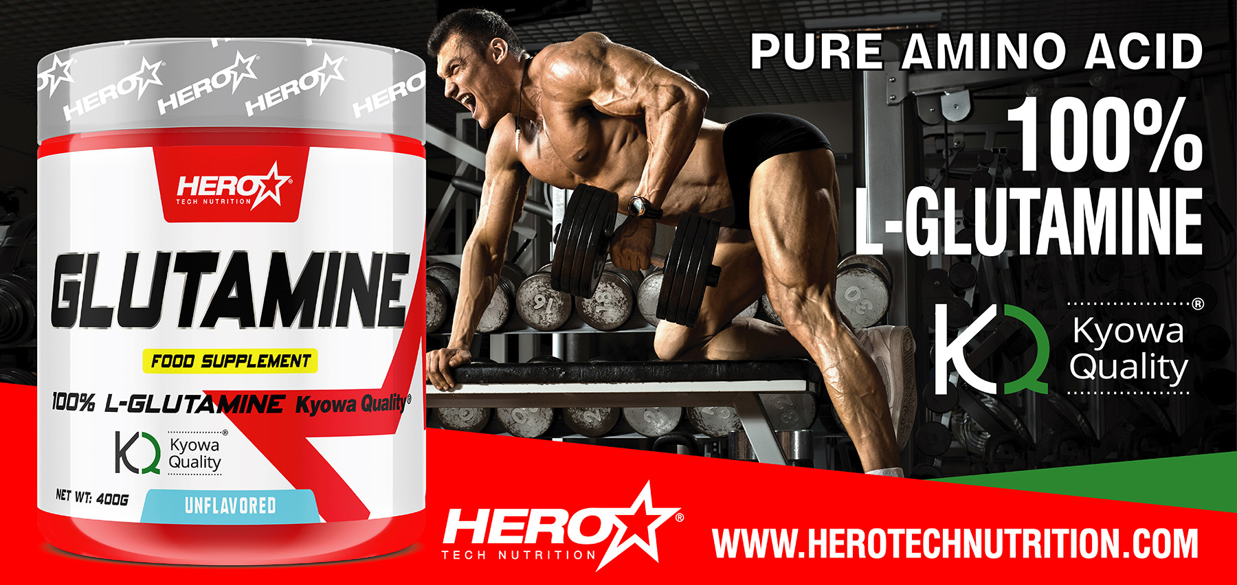 GLUTAMINE KYOWA HERO TECH NUTRITION herotechnutrition