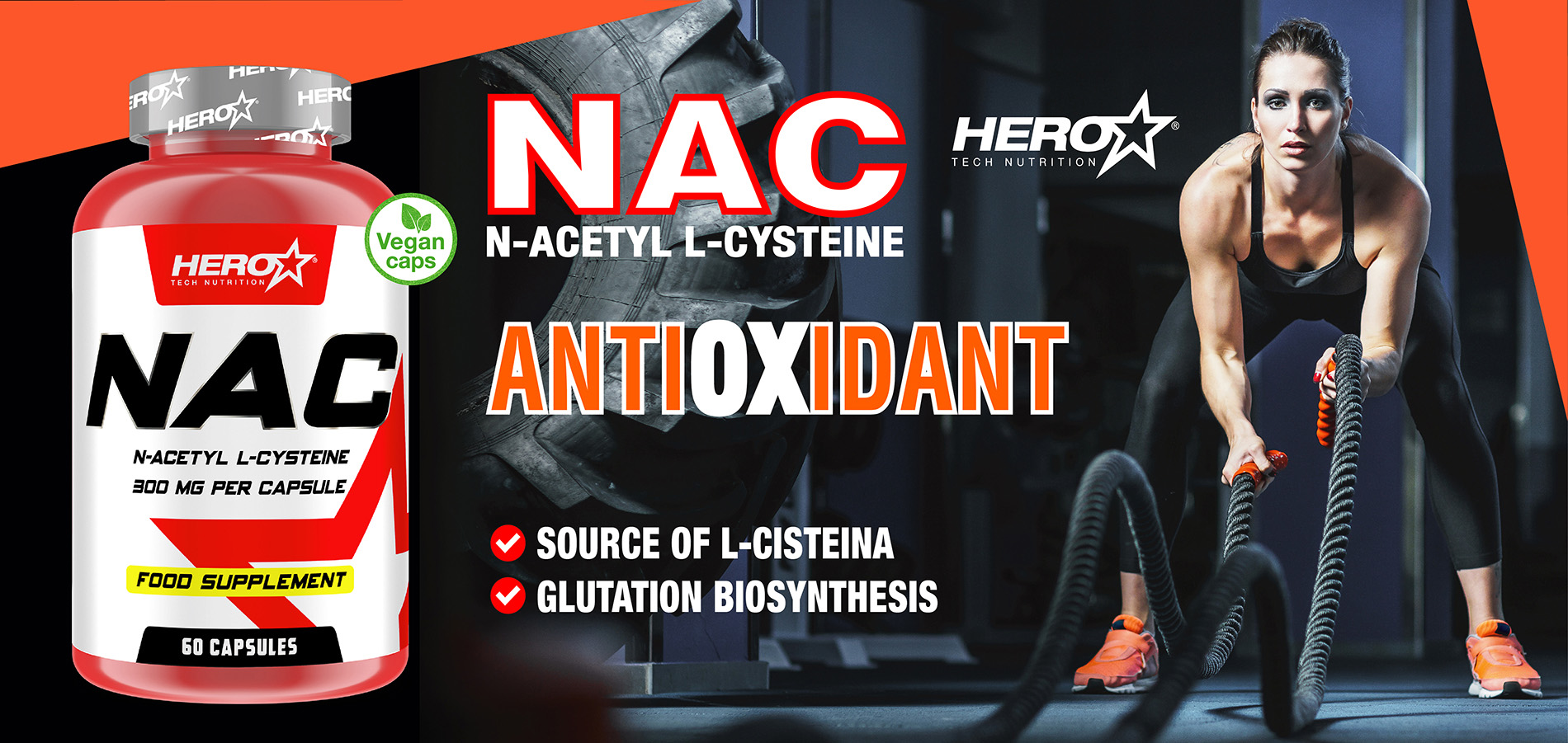 NAC CYSTEINE ANTIOXIDANT HERO TECH NUTRITION
