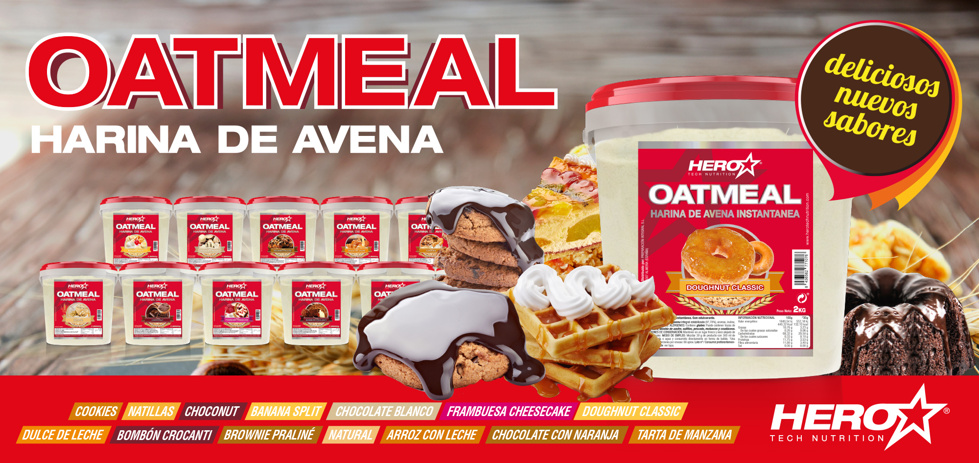 OATMEAL HARINA DE AVENA HERO TECH NUTRITION