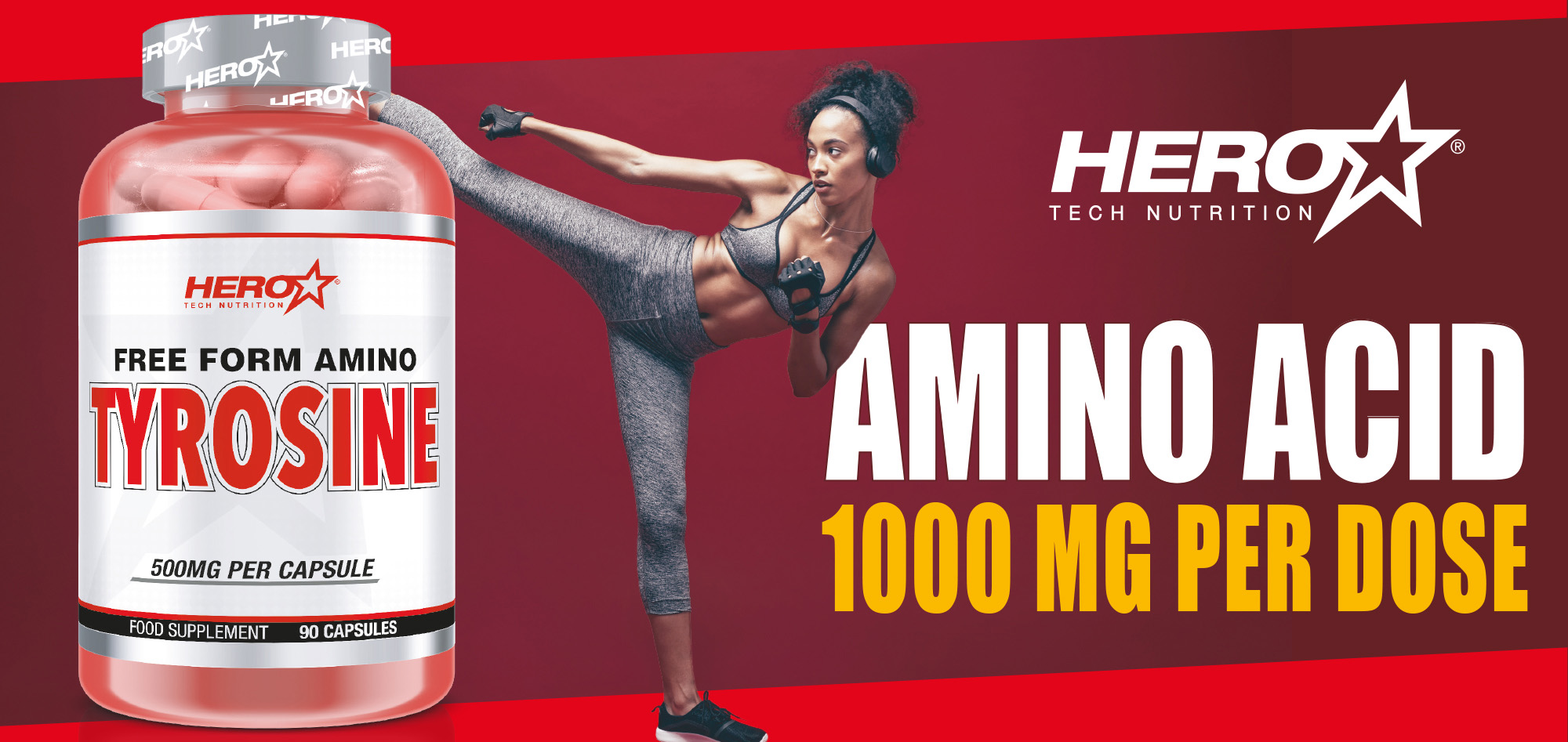 TYROSINE AMINO ACID HERO TECH NUTRITION herotechnutrition
