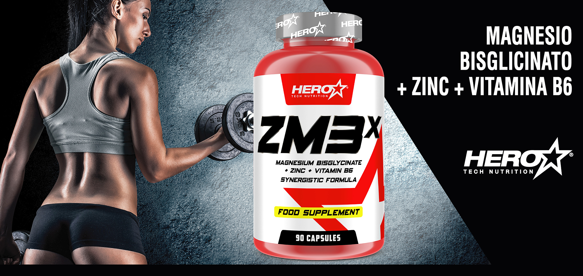 ZM3X ZINC MAGNESIO B6 HERO TECH NUTRITION herotechnutrition